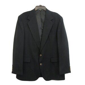 HAGGAR Gentleman’s Fit Imperial 2 Button Sport Coat Blazer Jacket Sz 42 Black